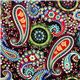 black Paisley & flower Timeless Treasures fabric 1