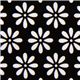 black Riley Blake fabric with flower daisy 1