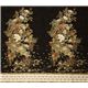 black Robert Kaufman fabric with Asian flowers & border 5