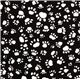 black Timeless Treasures fabric with white paw prints Fabric by ...