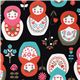 black big matryoshka dolls Kokka fabric babushka 1
