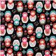 black big matryoshka dolls Kokka fabric babushka 2