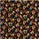 black canvas fabric colourful kawaii mushrooms Kokka 2