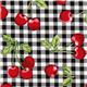 black gingham cherry fabric Robert Kaufman 1