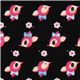 black deer Kokka oxford cloth fabric kawaii Japan 1