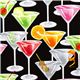 black designer fabric with cocktail martini glas olive 1