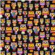 black designer fabric with colourful embellished owls 2