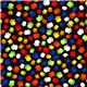 black designer fabric with colourful paw prints cat 2