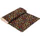 black designer fabric with colourful paw prints cat 3