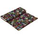 black designer fabric with colourful peace signs and dots 3
