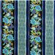 black designer fabric with flowers & stripes from the USA 2