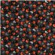 black designer fabric with small flowers and leaves 2