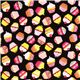 schwarzer Designer Stoff mit herumgewirbelten Cupcakes USA 2