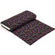 black designer flannel fabric with colourful paw prints 3