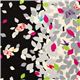 black echino canvas fabric leaves & birds dal Giappone1