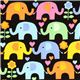 black elephant fabric with heart flower Timeless Treasures 1