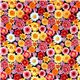 black fabric big colourful flowers Robert Kaufman 2