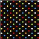 black fabric colourful polka dots by Robert Kaufman 2