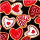 black fabric heart cookies pastry by Robert Kaufman 1