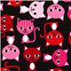 black fabric with colourful cats Robert Kaufman kawaii 1