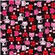 black fabric with colourful cats Robert Kaufman kawaii 2