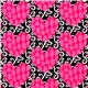 black fabric with pink hearts by Robert Kaufman 1