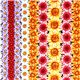 black fabric with rows of flowers Robert Kaufman 1