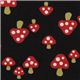 black fly agaric Kokka oxford fabric kawaii from Japan 1