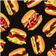 black hamburger fabric by Timeless Treasures from the USA 1