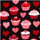 black heart cupcake fabric by Robert Kaufman 1