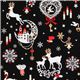 black kawaii Christmas fabric Bambi bunny glitter Japan 1