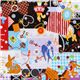 black kawaii fabric France animals sweets Japan 1