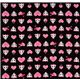 black kawaii panda fabric with pink hearts Japan 2
