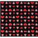 black kawaii panda fabric with red hearts Japan 2
