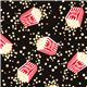 schwarzer Popcorn Stoff von Timeless Treasures aus den USA 1