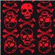 schwarzer Totenkopf Stoff mit roten Totenköpfen Japan 1