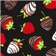 black strawberries with chocolate fabric Timeless Treasures 1