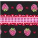 black strawberry glitter Japanese fabric Lecien 1