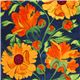 blue Michael Miller fabric yellow flowers Laura Gunn 1