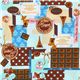 blue Japanese fabric France chocolate Cosmo 1
