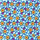 blue Japanese flower fabric with apples hearts 2