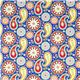 blauer Michael Miller Stoff Gypsy Paisley große Blumen 2