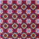 blue Michael Miller fabric with colourful leaf patterns 2