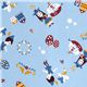 blue Peter Pan Kokka oxford cloth fabric fairy tale 1