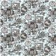 blue Puss in Boots fairy tale fabric Kokka Japan 2
