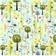 blue Riley Blake fabric forest with birds mushrooms 1