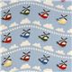 blue Riley Blake helicopter & clouds fabric USA 1