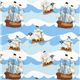 blue Riley Blake pirate ships fabric designer fabric 1