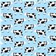 blue Robert Kaufman fabric Menagerie with cow 2