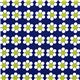 blauer Robert Kaufman Stoff mit weißen Blumen 2